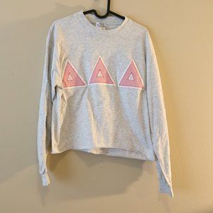 Adorable Tri Delt Long Sleeved Crop Top with Pink Gingham Letters